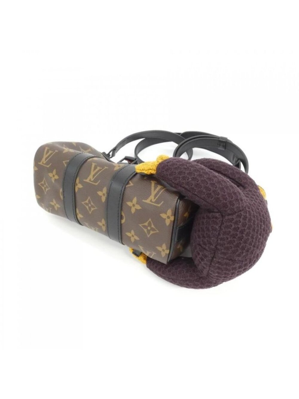 Louis Vuitton Monogram Keepall XS Boston Bag Brown Marron Black - Picture 3 of 6